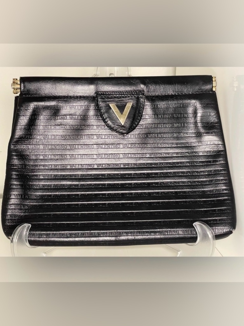 Mario Valentino Black Leather Clutch